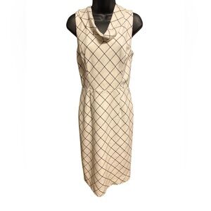 NWT- White House Black Market- Elegant Cream Sleeveless Dress - Size 6